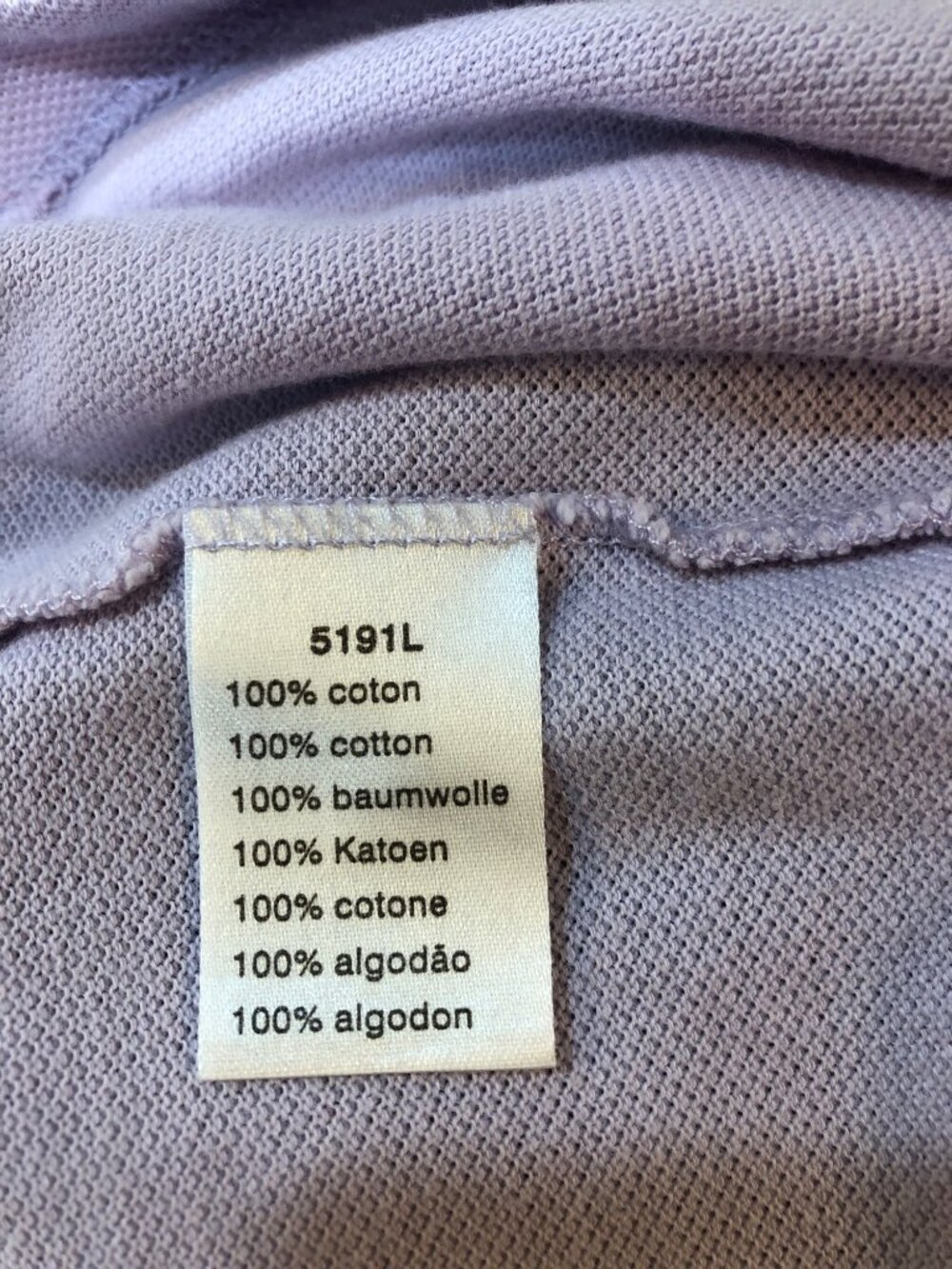 Lacoste Cotton Classic Fit Short Sleeve Lavender Polo Preppy Minimalist Sz 6(XL) - Picture 7 of 8